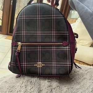 COACH Jordyn Backpack in Signature Coated Canvas Shirting Plaid print